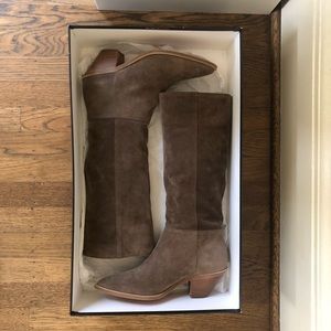 Ba&sh suede khaki cowboy boots